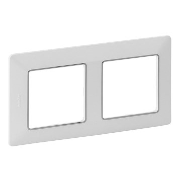 Legrand 754032 - Cornice per interruttori VALENA LIFE 2 posti, bianco/cromo