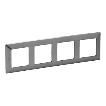 Legrand 754154 - Cornice per interruttori VALENA LIFE 4P acciaio inossidabile