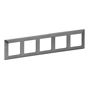 Legrand 754155 - Cornice per interruttori VALENA LIFE 5 posti, in acciaio inossidabile