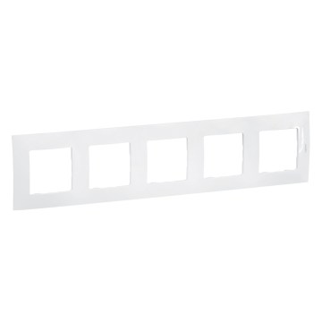 Legrand - Cornice a cinque posti NILOE, bianca