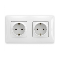 Legrand - Doppia presa domestica SCHUKO con cornice NILOE 250V bianca