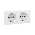 Legrand - Doppia presa domestica SCHUKO con cornice SUNO 250V bianca