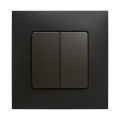 Legrand - Doppio interruttore per scale n. 6+6 con cornice NILOE nera