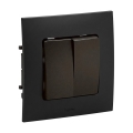 Legrand - Doppio interruttore seriale n. 5 con placca NILOE nera