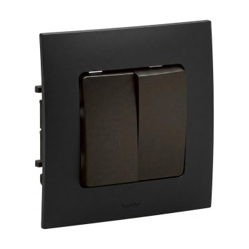 Legrand - Doppio interruttore seriale n. 5 con placca NILOE nera