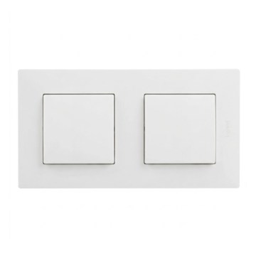 Legrand - Doppio interruttore unipolare n. 1 con placca NILOE STEP bianco