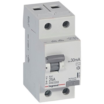 Legrand - Interruttore differenziale bipolare RX3 2P 25 A 30 mA AC