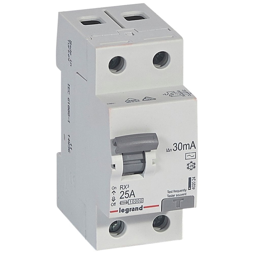 Legrand - Interruttore differenziale bipolare RX3 2P 25 A 30 mA AC
