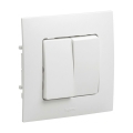 Legrand - Interruttore doppio n. 5 con cornice NILOE bianco