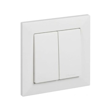 Legrand - Interruttore doppio n. 5 con cornice SUNO bianca