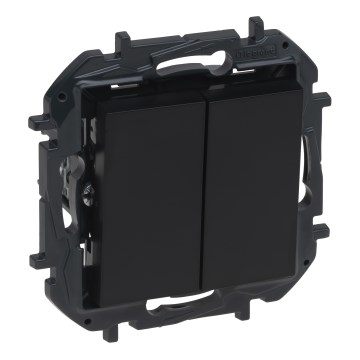 Legrand - Interruttore doppio per scala senza placca n. 6+6 NILOE STEP nero