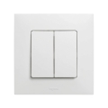 Legrand - Interruttore doppio per scale n. 6+6 con cornice NILOE bianca