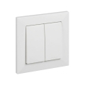 Legrand - Interruttore doppio per scale n. 6+6 con placca SUNO bianca