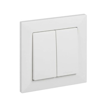 Legrand - Interruttore doppio per scale n. 6+6 con placca SUNO bianca