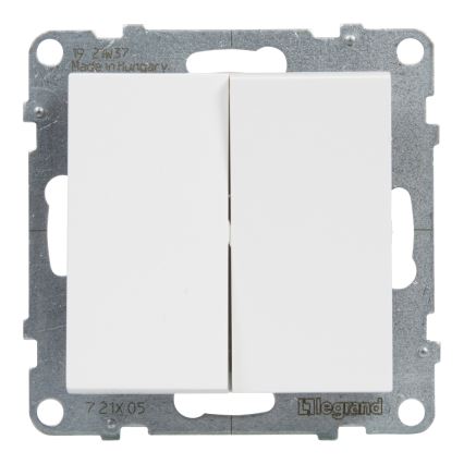 Legrand - Interruttore doppio per scale n. 6+6 senza cornice SUNO bianco