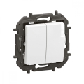 Legrand - Interruttore doppio per scale senza cornice 6+6 moduli NILOE bianco