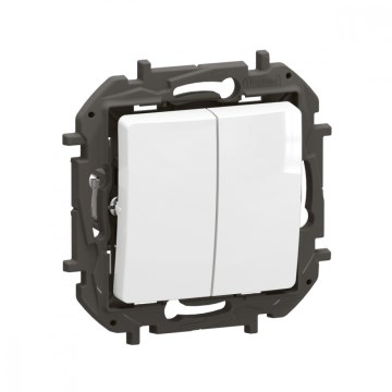 Legrand - Interruttore doppio per scale senza cornice 6+6 moduli NILOE bianco