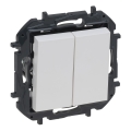 Legrand - Interruttore doppio per scale senza cornice n. 6+6 NILOE STEP bianco
