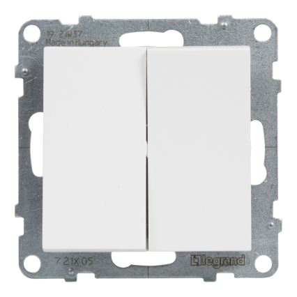 Legrand - Interruttore doppio per scale senza cornice n. 6+6 SUNO bianco