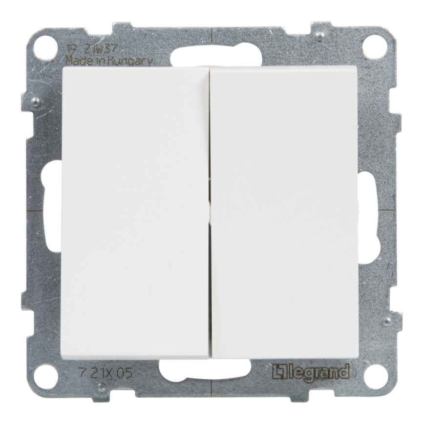 Legrand - Interruttore doppio per scale senza cornice n. 6+6 SUNO bianco