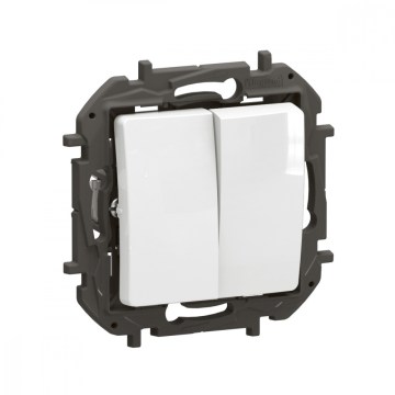 Legrand - Interruttore doppio senza cornice n. 5 NILOE bianco