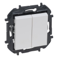 Legrand - Interruttore doppio senza cornice n. 5 NILOE STEP bianco