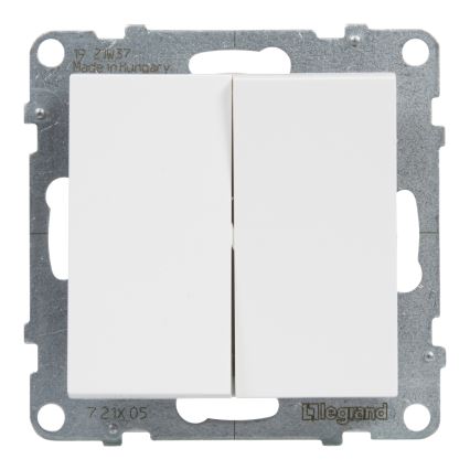 Legrand - Interruttore doppio senza cornice n. 5 SUNO bianco