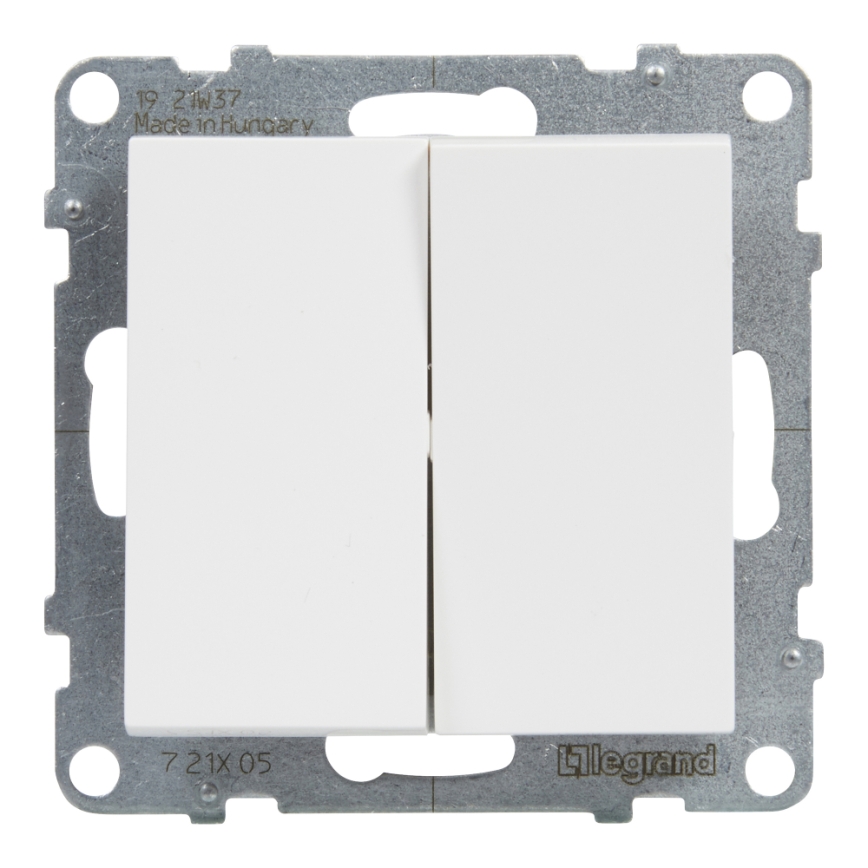 Legrand - Interruttore doppio senza cornice n. 5 SUNO bianco