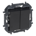 Legrand - Interruttore doppio senza placca n. 5 NILOE STEP nero