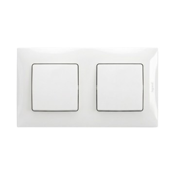 Legrand - Interruttore doppio unipolare č. 1 con cornice NILOE bianca