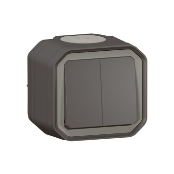 Legrand - Interruttore per scala doppio n. 6+6 PLEXO IP55 antracite