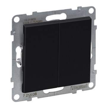 Legrand - Interruttore per scala doppio senza cornice n. 6+6 SUNO nero