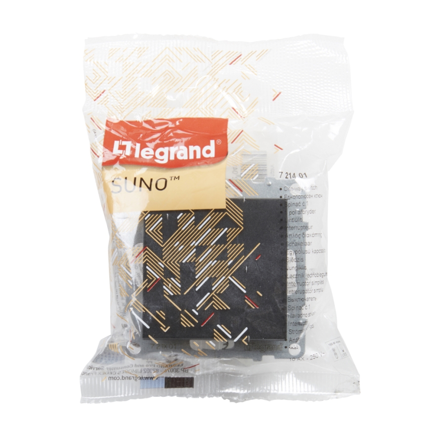 Legrand - Interruttore per scala doppio senza cornice n. 6+6 SUNO nero