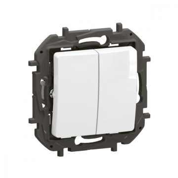 Legrand - Interruttore per scale doppio n. 6+6 senza cornice NILOE bianco