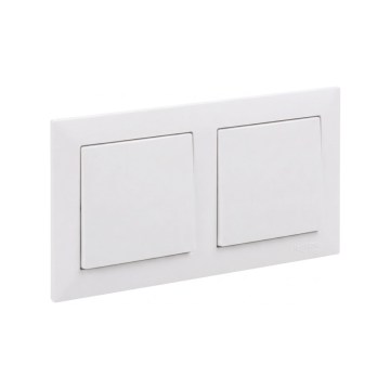 Legrand - Interruttore unipolare doppio č. 1 con cornice SUNO bianco