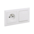 Legrand - Interruttore unipolare n. 1 e presa da parete con placca SUNO 250V bianca