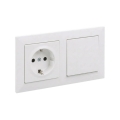 Legrand - Interruttore unipolare n. 1 e presa domestica SCHUKO con placca SUNO 250V bianco