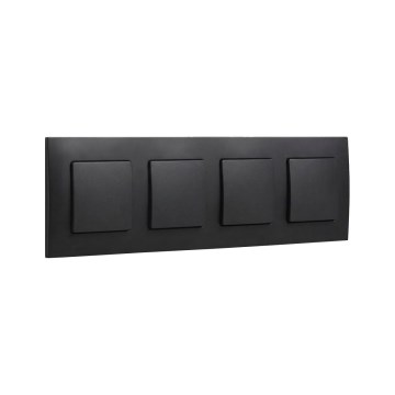 Legrand - Interruttore unipolare quadruplo n. 1 con cornice NILOE nero