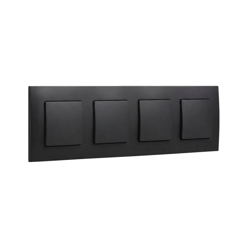 Legrand - Interruttore unipolare quadruplo n. 1 con cornice NILOE nero