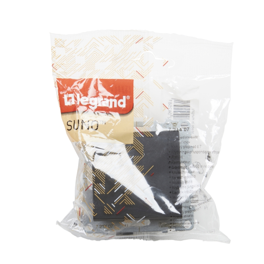 Legrand - Interruttore unipolare senza cornice n. 1/0 SUNO nero