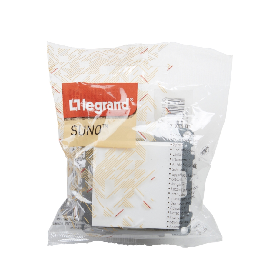 Legrand - Interruttore unipolare senza cornice n. 1 SUNO bianco