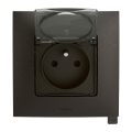 Legrand - Presa da esterno per uso domestico con cornice NILOE 250V IP44 nera