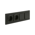 Legrand - Presa domestica doppia SCHUKO e interruttore doppio unipolare n. 1 con cornice NILOE STEP 250V nero