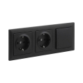 Legrand - Presa domestica doppia SCHUKO e interruttore unipolare n. 1 con cornice SUNO 250V nero