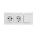Legrand - Presa domestica doppia SCHUKO e interruttore unipolare n. 1 con placca NILOE STEP 250V bianco