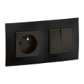 Legrand - Presa domestica e interruttore doppio č. 5 con cornice NILOE 250V nera