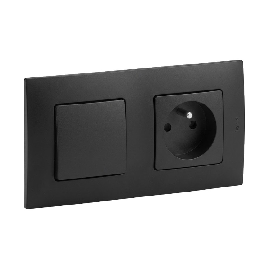 Legrand - Presa domestica e interruttore unipolare n. 1 con cornice NILOE 250V nero