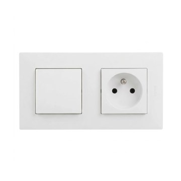 Legrand - Presa domestica e interruttore unipolare n. 1 con cornice NILOE STEP 250V bianco