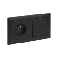 Legrand - Presa domestica e interruttore unipolare n. 1 con cornice SUNO 250V nera
