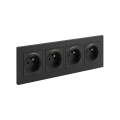 Legrand - Presa domestica quadrupla con cornice NILOE STEP 250V nera